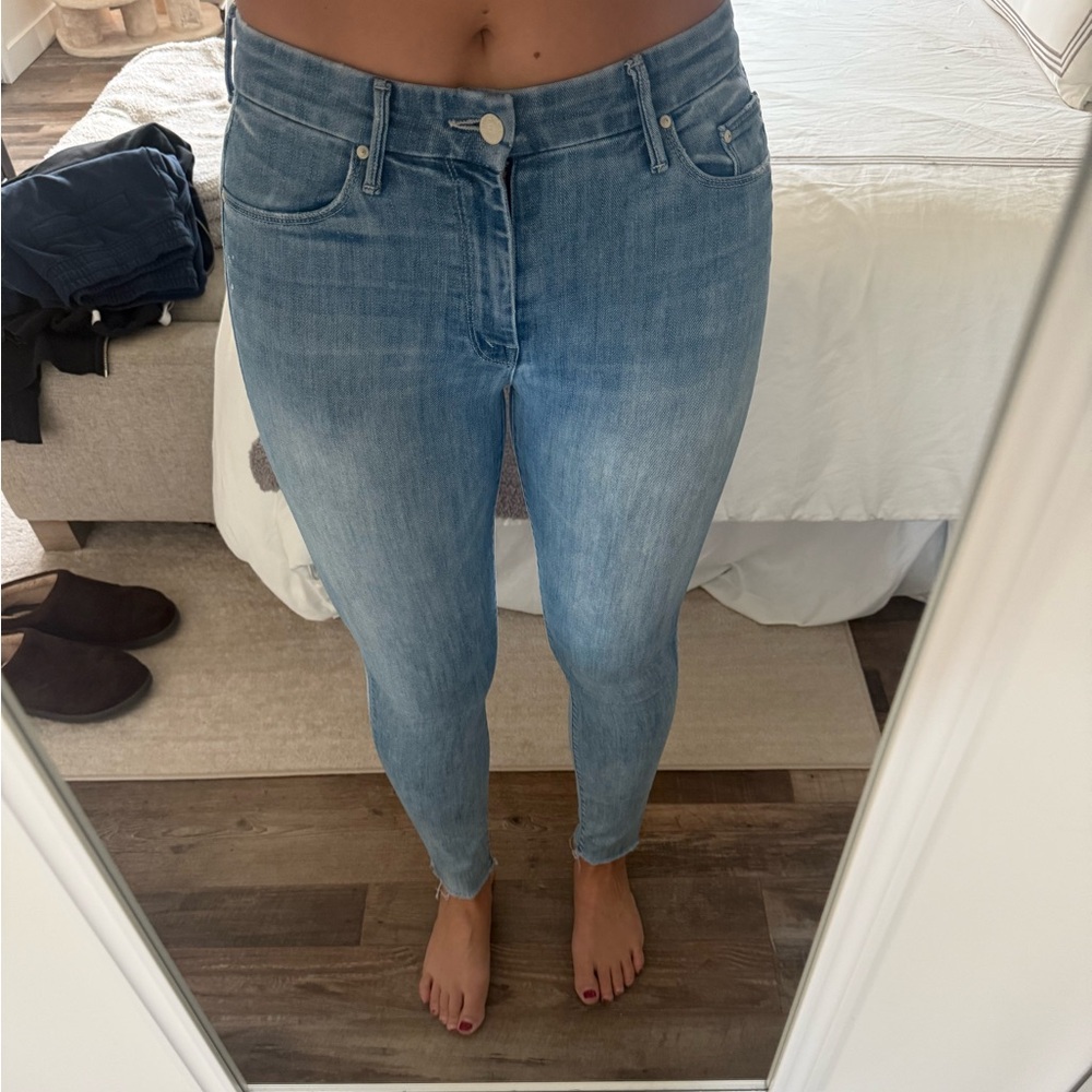 MOTHER high waisted looker skinny jeans ankle fray - Picture 3 of 8